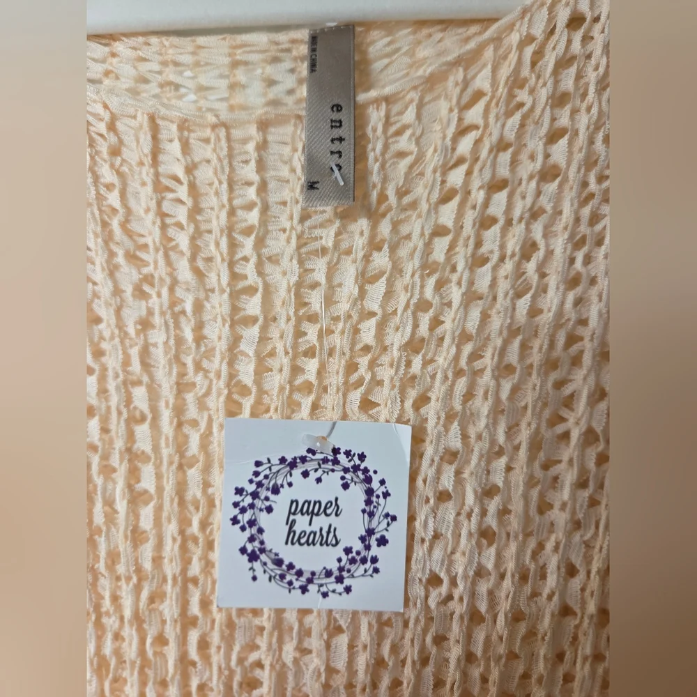New Entro Cream Knit Sweater Top - Picture 4 of 4